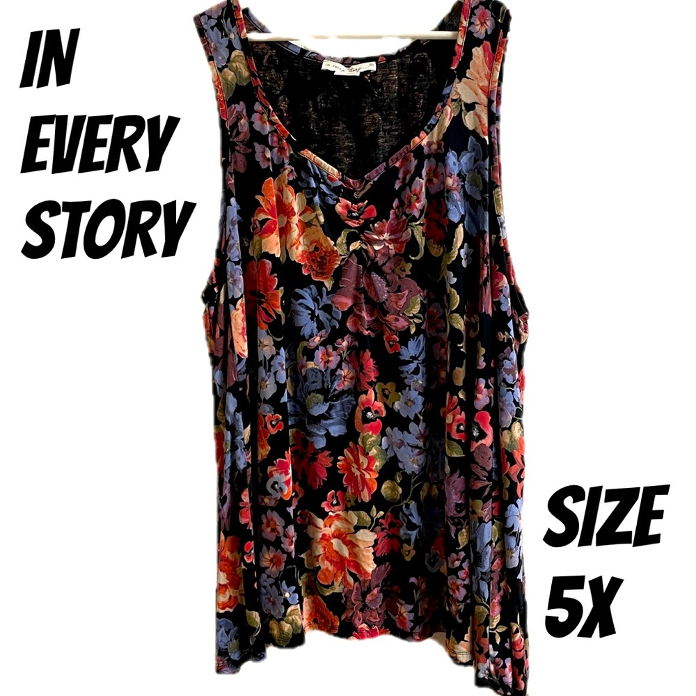 IN EVERY STORY FLORAL TANK PLUS SIZE 5X
